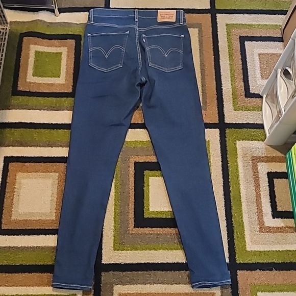 Levi's Mile High Super Skinny High Rise Jeans Size 30 Light Distress Medium Wash - Picture 2 of 12